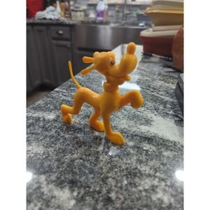 Vintage Walt Disney Productions  Plastic Toy Figurine Yellow Pluto